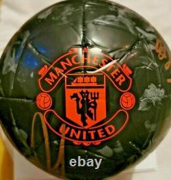 025 Signed 2019/2020 Manchester United Football with display case and Club COA