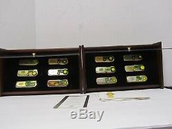 12 Diff Franklin Mint John Deere Collector Knives With 2 Display Cases 10 COAs