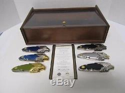 18 Different Franklin Mint Harley Davidson Knives With 3 Display Cases 16 Coa's