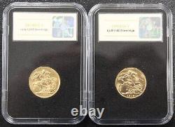 1914 & 1918 2-Coin Full Sovereigns, George V. Presented in display case with COA