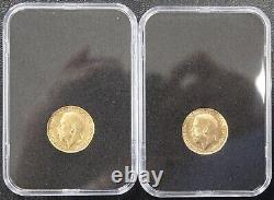 1914 & 1918 2-coin sovereign set, George V. Presented in display case with COA