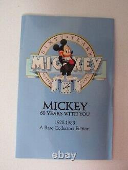 1928-1988 Mickey 60 Years 1 Tr Oz. 999 Silver withDisplay Case, Box, and COA