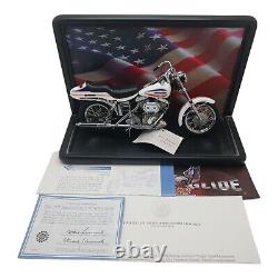 1971 HARLEY DAVIDSON Supper Glide FX 1/10 Scale FRANKLIN MINT Display Case COA