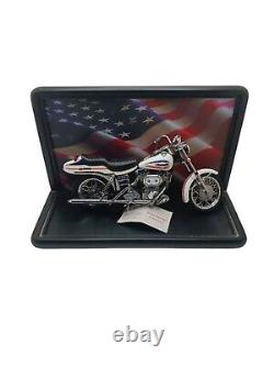 1971 HARLEY DAVIDSON Supper Glide FX 1/10 Scale FRANKLIN MINT Display Case COA