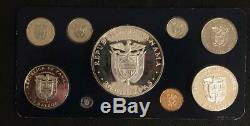 1975 Panama Proof Set with 9 coins Original Box, Display Case & COA