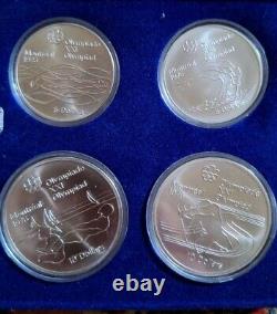 1976 Canada 4-Coin 4.336 oz PURE SILVER Montreal Olympics B. U. Set (COA)