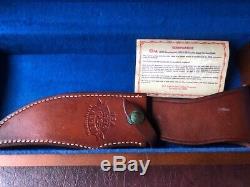 1976 Case Bicentennial Eagle Bowie knife COA, leather sheath, & display box