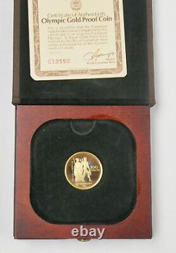 1976 RCM Canadian $100 Dollar Olympic 1/2 oz Gold Coin with Display Case COA & BOX