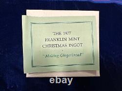 1977 Franklin Mint Christmas Ingot Making Gingerbread w the Display Case & COA