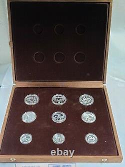 1982 Greece Olympic Silver Proof 9 Coin Set in Display Case + 3 COAs (4.26ozt)