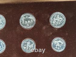 1982 Greece Olympic Silver Proof 9 Coin Set in Display Case + 3 COAs (4.26ozt)