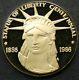 1986 Gold Statue Of Liberty Centennial Medallion, Display Case, Coa, Box