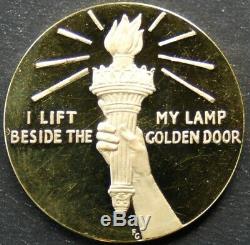 1986 Gold Statue of Liberty Centennial Medallion, Display Case, COA, Box