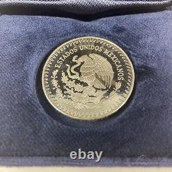 1986 Proof 1 Oz 999 SILVER MEXICO Libertad Pura Plata UNC Coin CoA Display Case