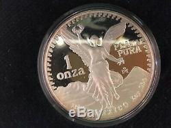 1987 Mexico Silver Proof Libertad (Onza) with Display Case, COA, and Sleeve