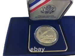 1987-S Silver $1 Dollar US Constitution Coin COA Display Case 0.76 Troy Ounce
