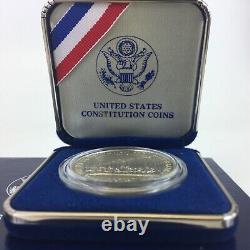 1987-S Silver $1 Dollar US Constitution Coin COA Display Case 0.76 Troy Ounce