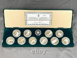 1988 CALGARY WINTER OLYMPICS 10 STERLING SILVER $20 COIN SET withCASE & COA'S