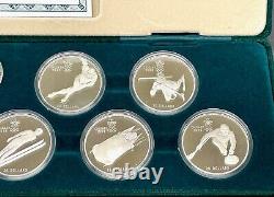 1988 CALGARY WINTER OLYMPICS 10 STERLING SILVER $20 COIN SET withCASE & COA'S