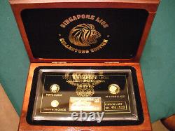 1994 Singapore Gold Lion Set in a wooden display case ltd. Ed. 451/500