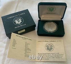 1995 1 oz Silver American Eagle (Uncirculated) With COA And Display Case/box