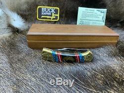 1995 Buck David Yellowhorse 112 Custom Trout Knife Mint In Display Case COA