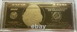 1997 $100 Golden Proof Dollar Franklin 4 Oz withCOA/Display Case. 24kt/Silver. 999