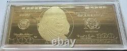 1997 $100 Golden Proof Dollar Franklin 4 Oz withCOA/Display Case. 24kt/Silver. 999