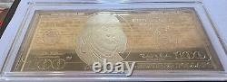 1997 $100 Golden Proof Dollar Franklin 4 Oz withCOA/Display Case. 24kt/Silver. 999