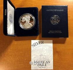 1997-P 1 oz Proof Silver American Eagle Coin with Box, Display Case & COA