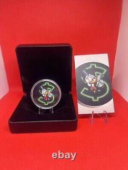 1ounce Scrooge. 999 Silver Coin COA And Display Case. #200 Minted