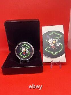 1ounce Scrooge. 999 Silver Coin COA And Display Case. #200 Minted