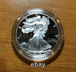 2002-W 1 oz Proof Silver American Eagle Coin with Box, Display Case & COA (Z26)
