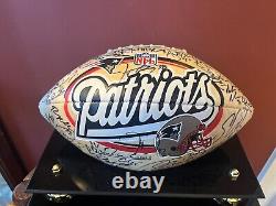 2004 New England Patriots Team Signed Football World Champions! Coa