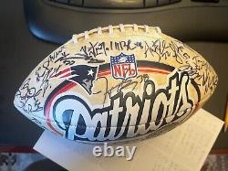 2004 New England Patriots Team Signed Football World Champions! Coa