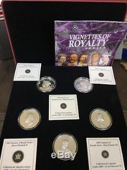 2009 $15 Vignettes of Royalty Sterling Silver 5 Coin Set in Display Case COAs