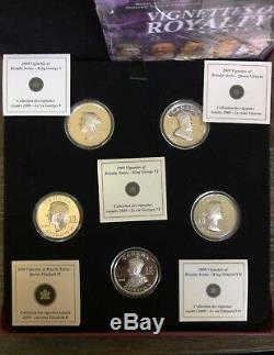 2009 $15 Vignettes of Royalty Sterling Silver 5 Coin Set in Display Case COAs