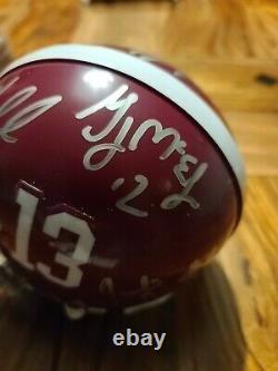 2010 Alabama Football Champions Signed Mini Helmet 6 Players Julio Jones COA