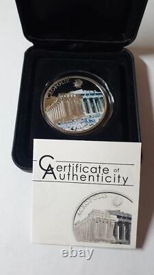 2010 Palau $5 World of Wonders Acropolis Silver Proof Coin /w COA & Display Case
