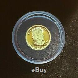 2011 Canada 50 Cent 1/25 oz Gold Coin With COA In Display Case
