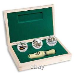 2013 $10 Ducks of Canada Pure Silver 3-Coin Set with Display Case and Duck Cal