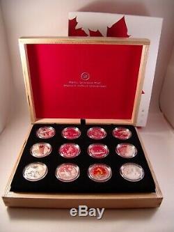 2013 Canada $10 Full O Canada Silver 12-Coin Set with Display Case withCOA Proof