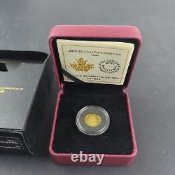 2015 Canada 50 Cent. 9999 Pure Gold Proof Coin Owl withDisplay Case & COA