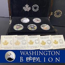 2016-17 $20 MAJESTIC ANIMALS II PURE SILVER 5 COIN Set Wood Display Box & COAs