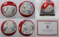 2016-17 Liverpool Squad Signed Football in Display Case + Official COA & Map