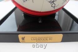 2016-17 Liverpool Squad Signed Football in Display Case + Official COA & Map