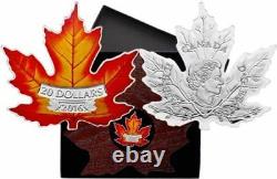 2016 Colored. 9999 Silver Proof Canadian Maple Leaf Coin withCOA and Display Case