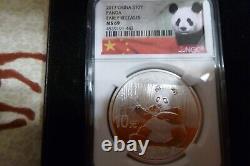 2017 China. 999 Silver Panda NGC MS69 Coin Early Release COA in Display Case