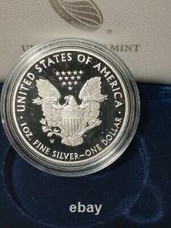 2017-W Silver Eagle Proof With COA & Display Case RAW