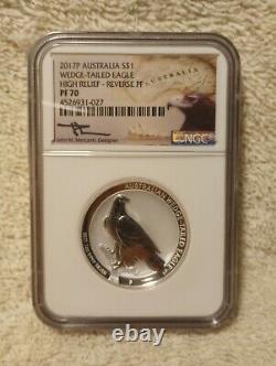 2017P Australian Wedge-Tail Eagle Reverse Proof PR70 UC With Display Case & COA